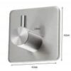 Stainless Steel Self-Adhesive Double-BarTowel Rack, Bath Towel Bar Wall-Mounted, Towel Rack With 2 Hooks-HAINATY