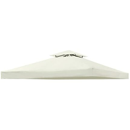 Gazebo Canopy Replacement Outdoor Canopy Shelter Top Double Tiered Canopy Cover, 10x10 FT (Beige)