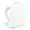 D Shape Toilet Seat Soft Close White D-Shaped 44cm x 35.5cm Adjustable Bottom Fixing Polypropylene