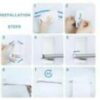 Stainless Steel Self-Adhesive Double-BarTowel Rack, Bath Towel Bar Wall-Mounted, Towel Rack With 2 Hooks-HAINATY