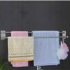 Stainless Steel Self-Adhesive Double-BarTowel Rack, Bath Towel Bar Wall-Mounted, Towel Rack With 2 Hooks-HAINATY