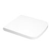 Fanmitrk White Toilet Seat Duroplast,Soft Close Toilet Seat,Square Shape,Easy to Clean,Quick Release and Top Fastening (UF09-06)