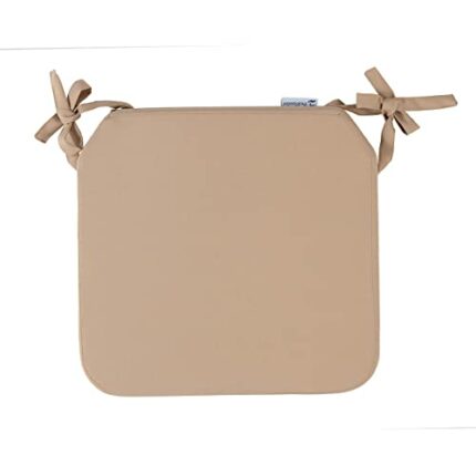 Indoor & Outdoor Chair Cushions - Water Resistant Seat Chair Pads - Best for Garden Kitchen Dining Patio Office - 1 x Seat Pad - BEIGE - 40x40x4.