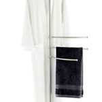 Wenko 16827100 Adiamo Dulled Stainless Steel Towel and Coat Stand with 2 Suspension Hooks, 28 x 170 x 28 cm