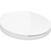 Quick-Release Soft Close Standard Size Oval Toilet Seat Durable Slow Close Loo Seat Comes with Dual Fitting (Top & Bottom) White