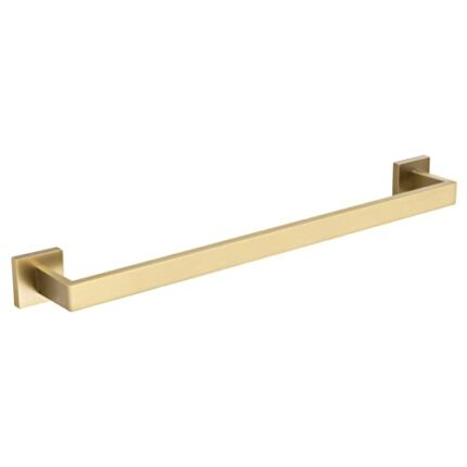 TURS Bathroom 60CM Single Towel Bar, Wall Mounted Brass Towel Rail, Chrome SUS304 Stainless Steel Rustproof(Brushed Gold)