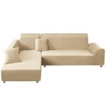 Topchances Sofa Cover L Shape - Soft Stretch Sectional Sofa Slipcovers 3 Seater + 3 Seater Couch Cover Furniture Protectors 2 Pillow Cases L Shap