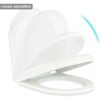 D Shape Toilet Seat Soft Close White D-Shaped 44cm x 35.5cm Adjustable Bottom Fixing Polypropylene
