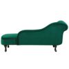 Vintage Style Left Hand Chaise Lounge Velvet Fabric Chesterfield Green Nimes