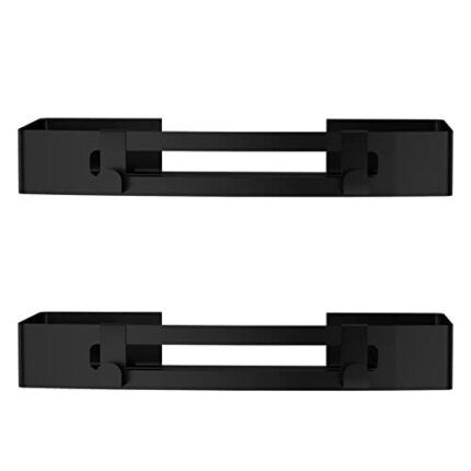Square Black Aluminum 262 Stainless Steel Wall Shelf (Set of 2)