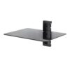 mahara Single Black Tempered Safety Glass Floating Shelf 38cm Width Maximum 10kg per Shelf for DVD players TV accessories Games Consoles Virgin b