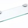BSM Marketing 500mm x 100mm 6mm thickness Toughened Glass Shelf for Bathroom Bedroom Office with large Chrome Finish Shelf Supports