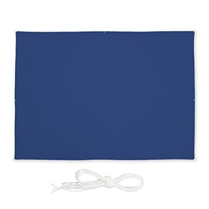 Relaxdays Rectangular Sun Shade Sail 2.5 x 3.5 m Water Resistant UV Protection with Guy Ropes Dark Blue
