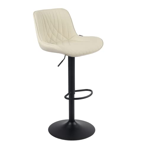 YOUTASTE Single Modern Bar Stool with Back Adjustable Barstools Luxury Upholstered Bar Chairs Faux Leather Counter Height Bar Stool Swivel Barsto