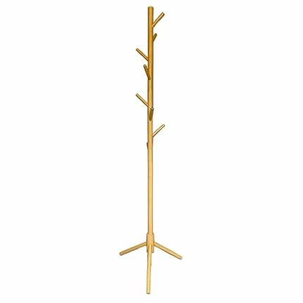 INDOORIST Wooden Coat Stand | Adjustable Coat Rack With 8 Hooks | Coat Stand For Hallway | Clothes Stand | Bag Hanger | Freestanding Coat Stand |