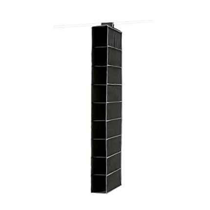 Compactor Hanging Organiser for Shoes and Clothing, 9 Compartments, Velcro Fastening, Supports up to 6kg, Black, Urban Range, Polypropylene, 15 x