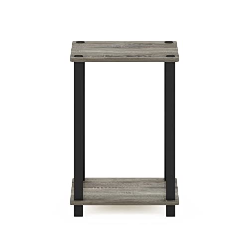 Furinno End Table, French Oak/Black, 34 x 29.2 cm (1-Pack)