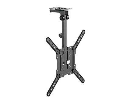 Mount Plus CM344 Flip Down TV and Monitor Roof Ceiling Mount | Fits Flat TV 23 to 55 Inches | VESA Compatible 200x200, 400x400 | Height Adjustabl