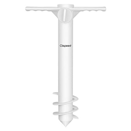 CLISPEED Beach Umbrella Sand Anchor with 3 Tier Screw Rust-Free Heavy Duty Sand Anchor Beach Umbrella Stand Holder One Size Fits All for Strong W