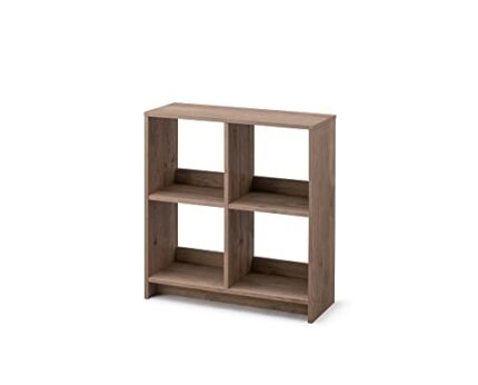 Iris Ohyama,Wooden Open Shelf, 4 Cube storage unit, Organiser, Modern design, Living room, Bedroom, Study room,WOS-4 - Ash Brown