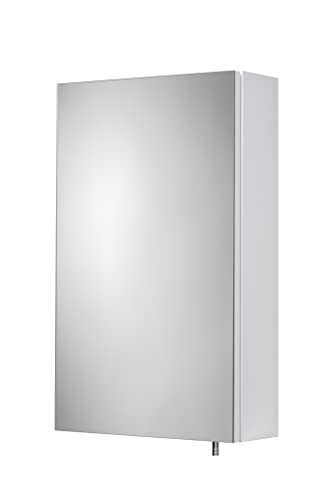 Croydex Dawley Single Door Medicine Cabinet, White Steel, 670x400x119mm