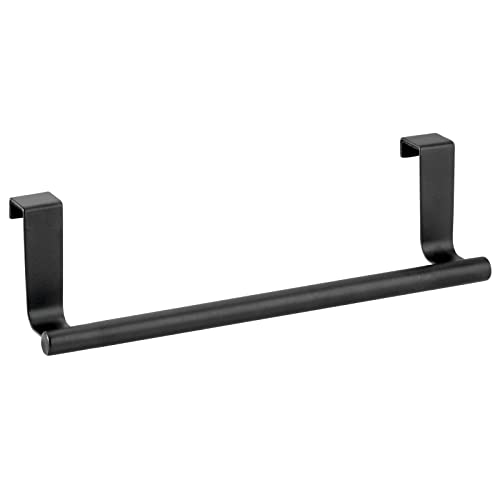 mDesign Kitchen Towel Holder for Kitchen Cabinets - Length: 23 cm - Tea Towel Holder - Kitchen Towel Rail - Matte Black