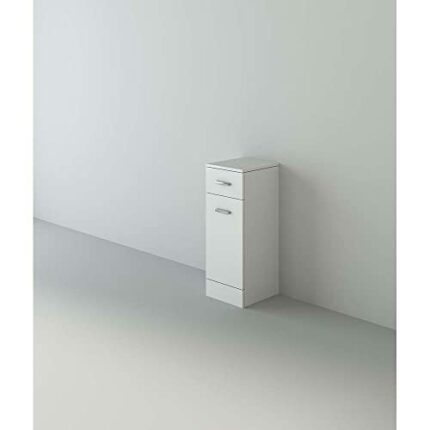 VeeBath Linx Free Standing Laundry Bathroom Cupboard High Gloss White Storage Furniture Cabinet Unit - 300 x 330mm