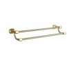 -Shelf,Towel Rack Towel Rail, Bathroom Accessories Oval Double-Bar Towel Rail, Bathroom Hardware Accessories,Surface Towel Rack Copper Gold