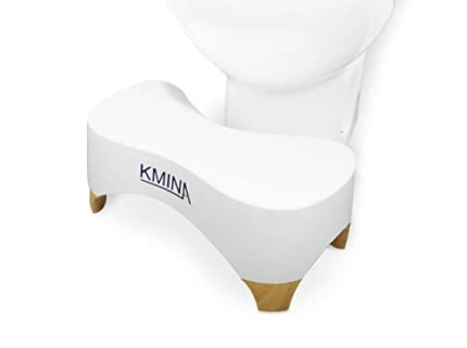 KMINA - Toilet Stool Squat Adult (7 inch), Squatting Toilet Stool for Constipation, Non Slip Poo Stool for Toilet, Hemorrhoids Toilet Stool, Poop