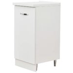 Shally Dogan Minimal White Kitchen Furniture with 1 Door and 2 Compartments, Wood, Anta Singola