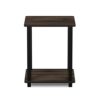 Furinno Simplistic 2-Pack End Table, Side Table, Nightstand, Columbia Walnut/Black