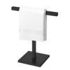 Pynsseu Bath Hand Towel Holder Standing, SUS304 Stainless Steel Matte Black T-Shape Towel Bar Rack Stand, Tower Bar for Bathroom Kitchen Vanity C