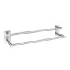 Towel Rail, No Drilling Bathroom Towel Rail Self Adhesive Wall Mounted Double Hand Towel Holder Made of 304 Brushed Stainless Steel for Bathroom