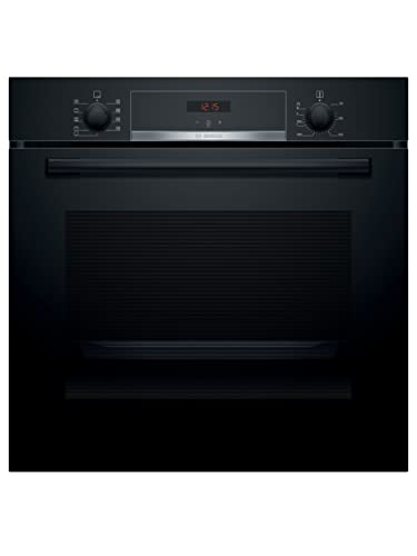 Bosch HBS534BB0B Serie 4 Built-in Oven with EcoClean Direct, Cleaning Assistance, 3D Hotair and LED display, 60 x 60 cm, Black & Bosch PBP6B6B60