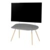 POUT Eyes 16 TV Studio Display Mount - Solid Wood Easel Quad-Leg w/Height Adjustable White Bracket & Cable Ties - Max Load 88lbs 49 to 70 Inch LE