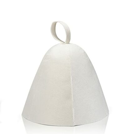 Sauna Cap Felt Sauna Hat White Shower Cap for Women Men Head Protection