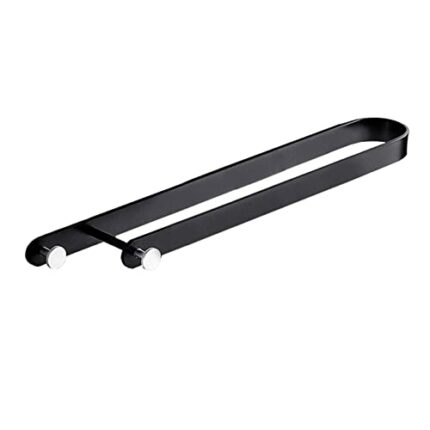 Towel Rail Black Towel Bar No Drilling Towel Shelf Wall Mounted Self Adhesive with Hook Space Aluminum For Restroom Toilet,45cm