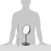 Wenko Assisi Cosmetic Standing Mirror Diameter 17 cm Black – Swivelling Make-Up Mirror with 3x Magnification Mirror Surface Diameter 16 cm 300% M