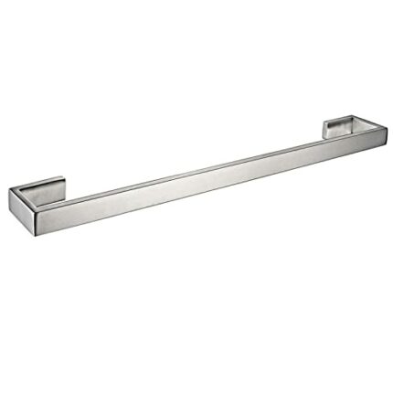 Hallyware Single Towel Bar SUS 304 Stainless Steel 60 cm/24 inches Towel Rails Rack for Kitchen and Bathroom Wall Mounted,Brushed Silver