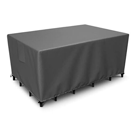 QZMVER Garden Furniture Covers Waterproof, Heavy Duty 420D Oxford Furniture Set Covers, Anti-UV Square Garden Table Cover, Windproof Outdoor Tabl