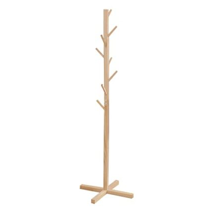 DLOETT Solid Wood Coat Rack Hanger Floor Simple Clothes Rack Bedroom Organizer Living Room Storage Rack