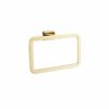 RSOCHS Gold Towel Rings Square Wall Mounted Bathing Towel Rack Copper Zinc Alloy Kitchen Bathroom Accessories