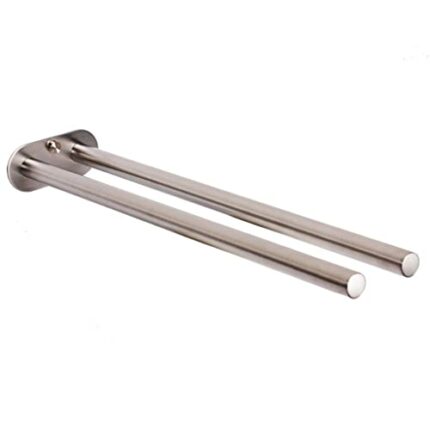 TBIIEXFL Double Arm Towel Holder Stainless Steel Towel Bar Rail Wall Kitchen Hanger Shelf For Towels Bathroom Towel Rack