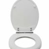 Croydex Flexi-Fix Lucerne Always Fits Never Slips Slow Close Toilet Seat, Wood, White, 45 x 37.8 x 6 cm