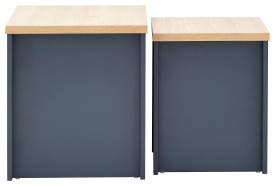 GFW Nesting Table, Wood, Slate Blue, 50 x 49 x 45 cm