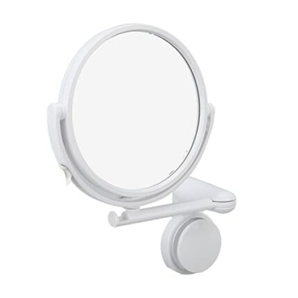 Asixxsix Wall Mounted Makeup Mirror, 360 Degree Rotation Flexible Makeup Vanity Mirror with Suction Cup Design Foldable Portable Wall Mirror for