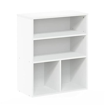 Furinno Pasir 3 Tier Display Bookcase, Display Shelf, White 59.9(W) x 71.4(H) x 30(D) cm