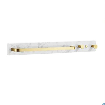 TBIIEXFL Marble Towel Rack Brushed Gold Towel Holder Space Aluminum Towel Bar With Hook Bathroom Accessories Suit