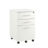 MMT Furniture Designs Ltd Under Desk 3 Drawer Pedestal, Wood, White
