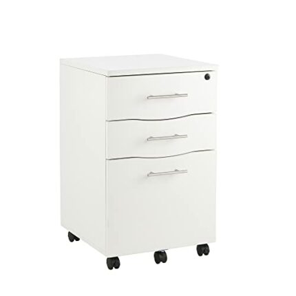 MMT Furniture Designs Ltd Under Desk 3 Drawer Pedestal, Wood, White